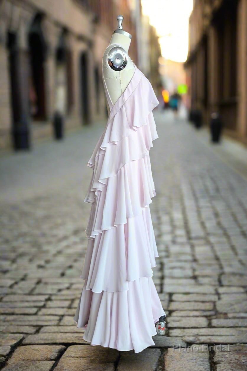 A-Line/Princess Straps Floor-Length Chiffon Prom Dresses Secondary image