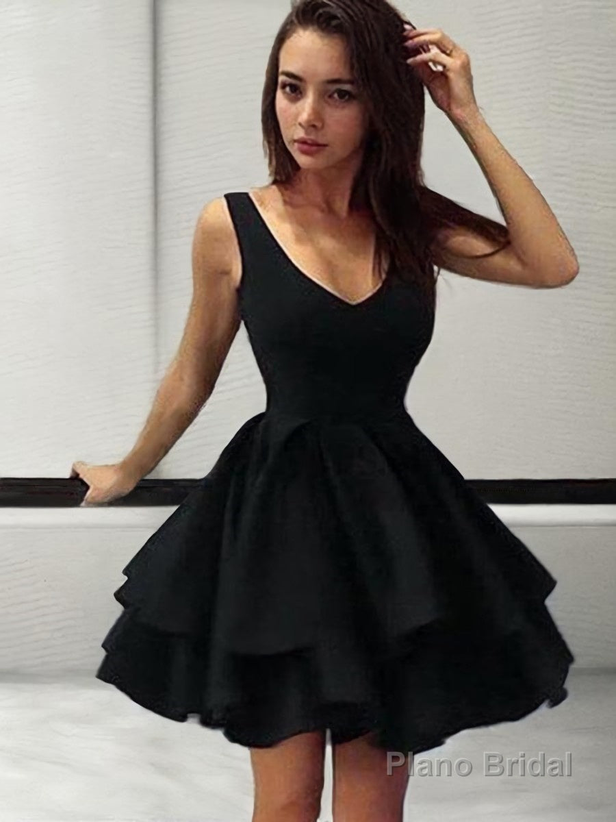 A-Line/Princess Straps Short/Mini Satin Homecoming Dresses Main image