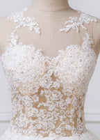 A-Line/Princess Tulle Appliques Lace Wedding Dresses
