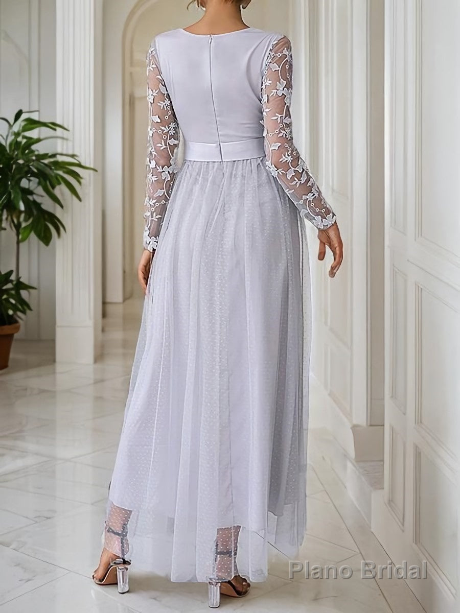 A-Line/Princess V-neck Ankle-Length Tulle Mother of the Bride Dresses With Belt Secondary image