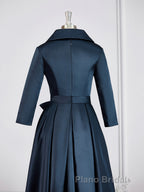 A-Line/Princess V-neck Asymmetrical Satin Mother of the Bride Dresses With Belt/Sash