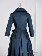 A-Line/Princess V-neck Asymmetrical Satin Mother of the Bride Dresses With Belt/Sash