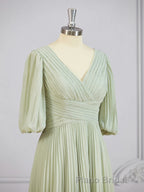A-Line/Princess V-neck Floor-Length Chiffon Mother of the Bride Dresses