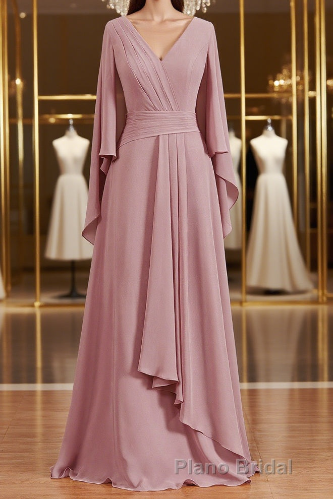 A-Line/Princess V-neck Floor-Length Chiffon Mother of the Bride Dresses Main image