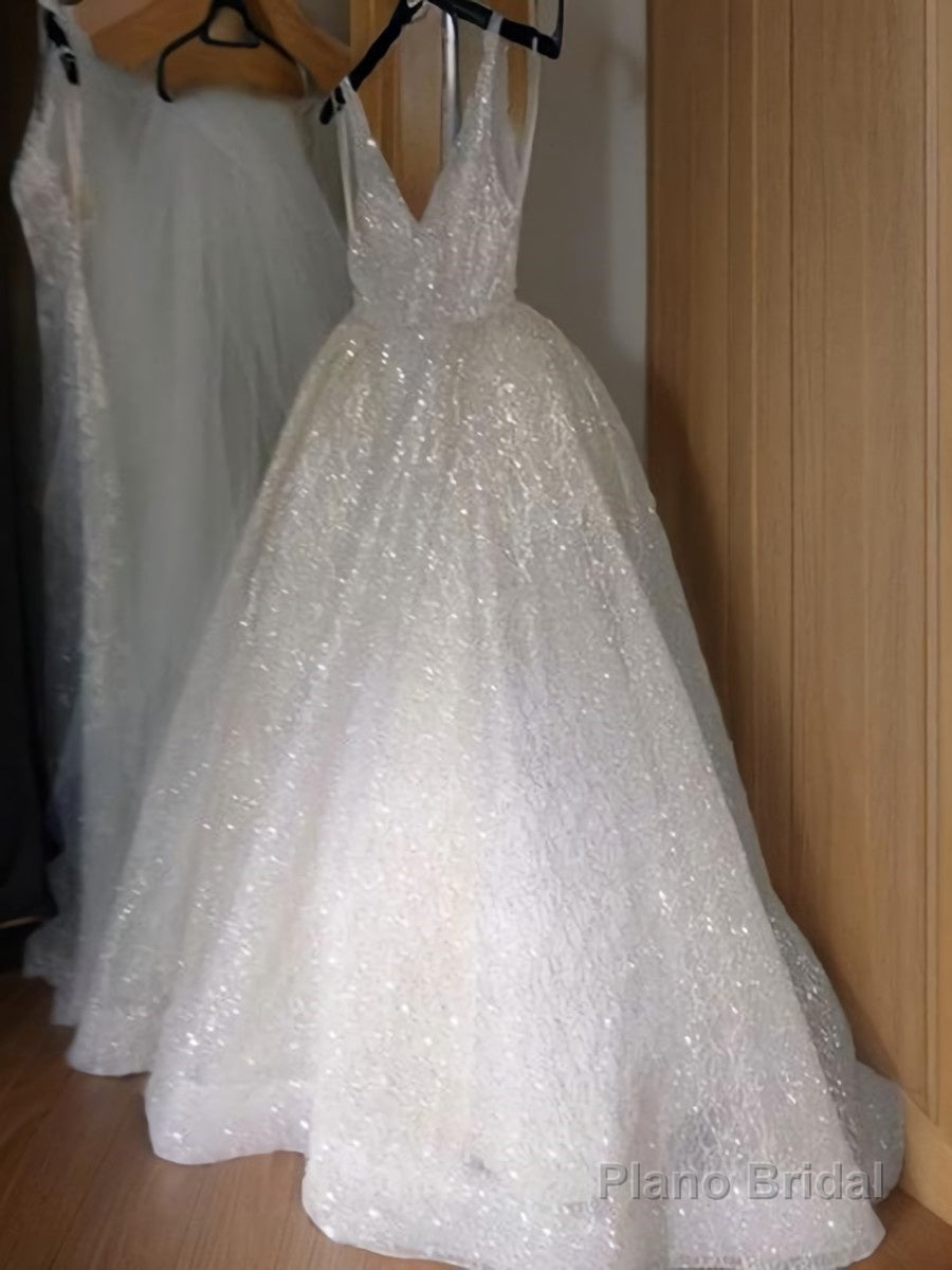 A-Line/Princess V-neck Floor-Length Prom Dresses Secondary image