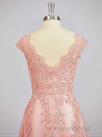 A-Line/Princess V-neck Floor-Length Tulle Mother of the Bride Dresses With Appliques Lace