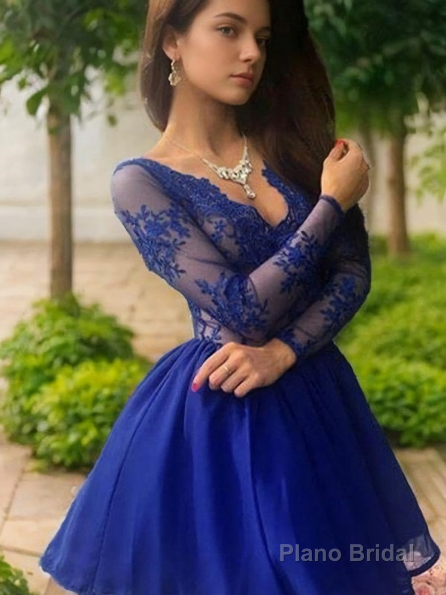 A-Line/Princess V-neck Short/Mini Chiffon Homecoming Dresses Main image