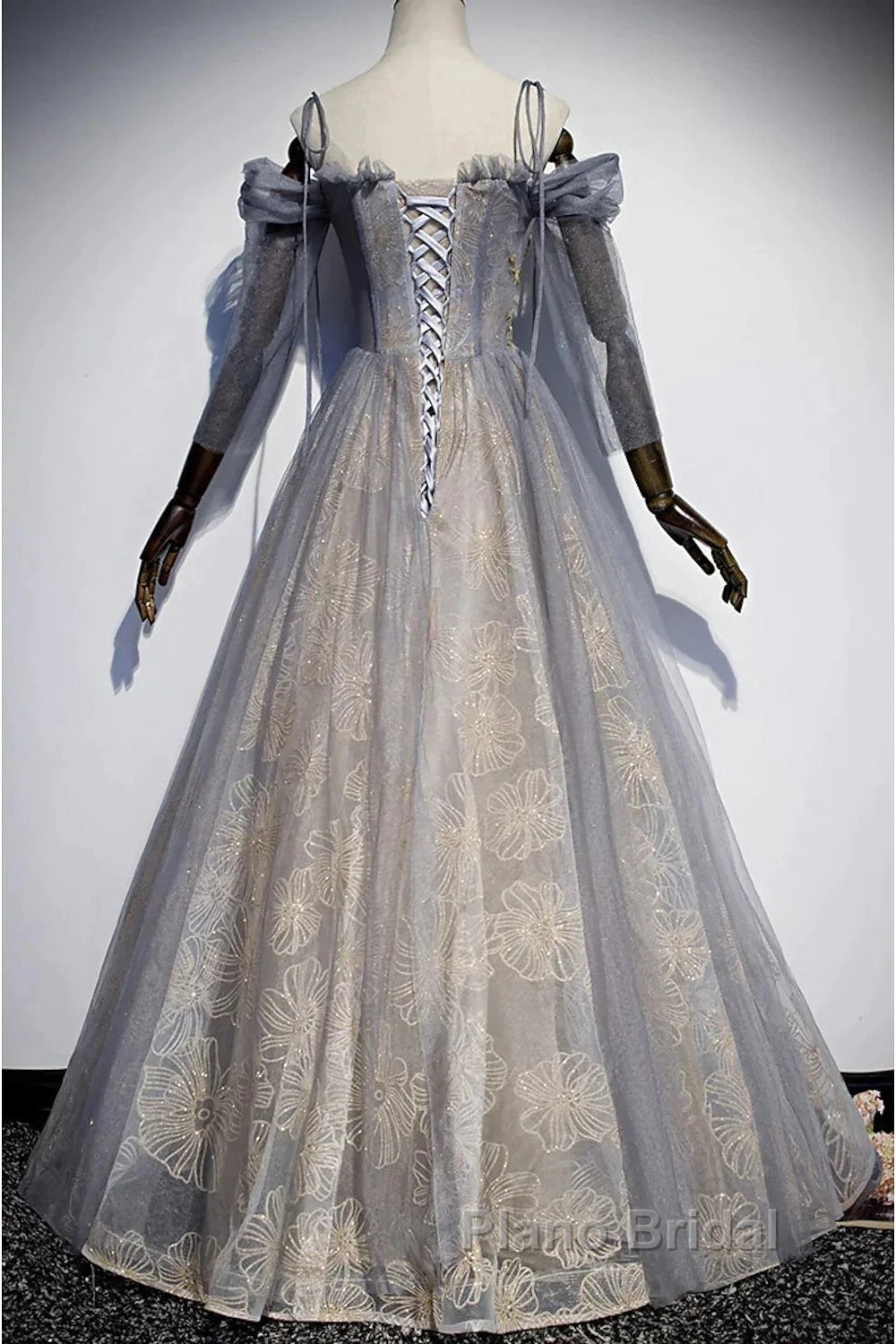 A-Line Formal Prom Dresses Dresses Wedding Floor Length Strap Tulle With Sequin Embroidery