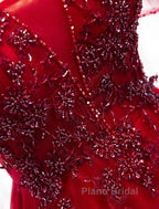 A-Line Formal Prom Dresses Luxurious Dresses Wedding Guest Formal Evening Floor Length Short Sleeve Spaghetti Strap Tulle