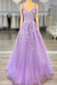A-Line Formal Prom Dresses Maxi Dresses Formal Court Train Sleeveless Spaghetti Strap Stretch Chiffon With Appliques Shouder Flower