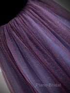 A-Line Formal Prom Dresses Sparkle & Shine Dresses Formal Prom Floor Length Short Sleeve Scoop Neck Tulle With Sequin