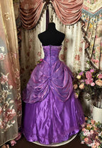 A Line Purple Strapless Formal Prom Gown Unique Long Formal Evening Dresses