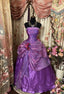 A Line Purple Strapless Formal Prom Gown Unique Long Formal Evening Dresses