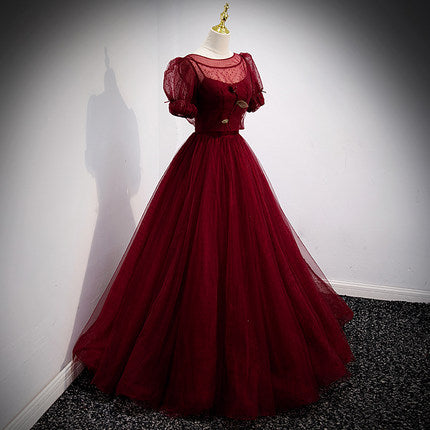 A Line Red Long Formal Prom Dresses Secondary image
