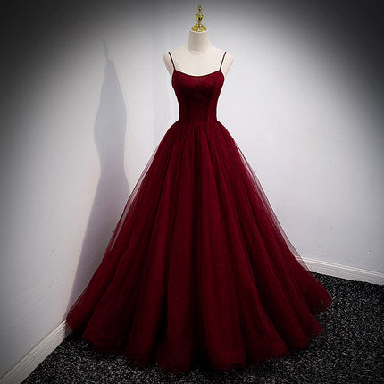 A Line Red Long Formal Prom Dresses