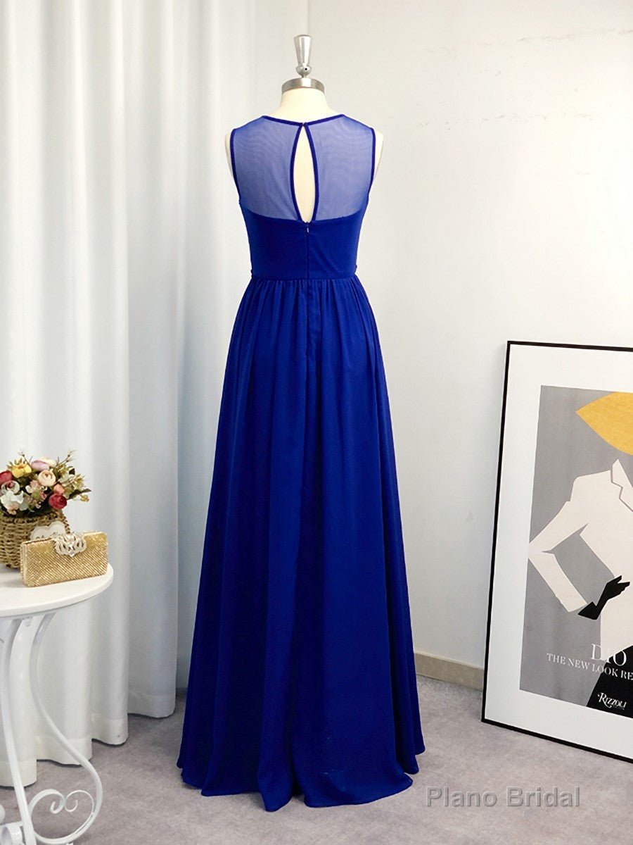A-line Scoop Appliques Lace Floor-Length Chiffon Dress Secondary image