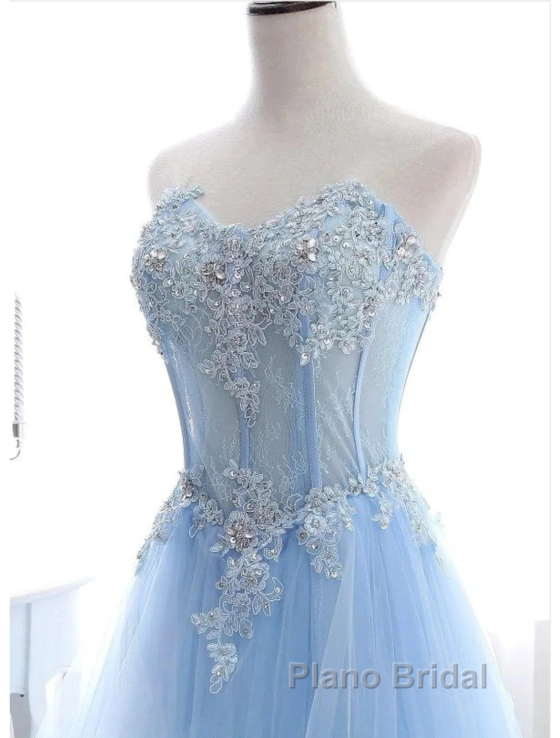 A-Line Sexy Engagement Formal Prom Birthday Dresses Strapless Sleeveless  Lace Pleats