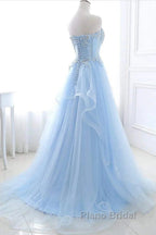 A-Line Sexy Engagement Formal Prom Birthday Dresses Strapless Sleeveless  Lace Pleats