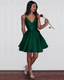 A-Line Short Formal Prom Dresses Dark Green Homecoming Dresses