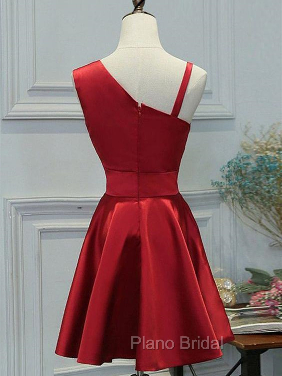 A Line Short Red Formal Prom Dresses, Short Red Graduation Homecoming Dresses Secondary image