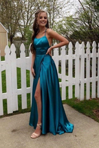 A-Line Simple Stunning Long Formal Prom Dresses Formal Evening Gowns