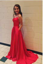 A-Line Simple Stunning Long Formal Prom Dresses Formal Evening Gowns