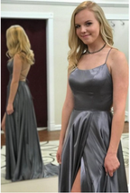 A-Line Simple Stunning Long Formal Prom Dresses Formal Evening Gowns
