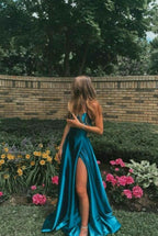 Line Simple Stunning Long Formal Prom Dresses Formal Evening Gowns
