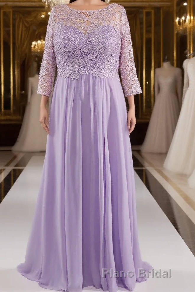 A-Line 3/4 Sleeves Scoop Lace Mother of The Bride Dresses Main image