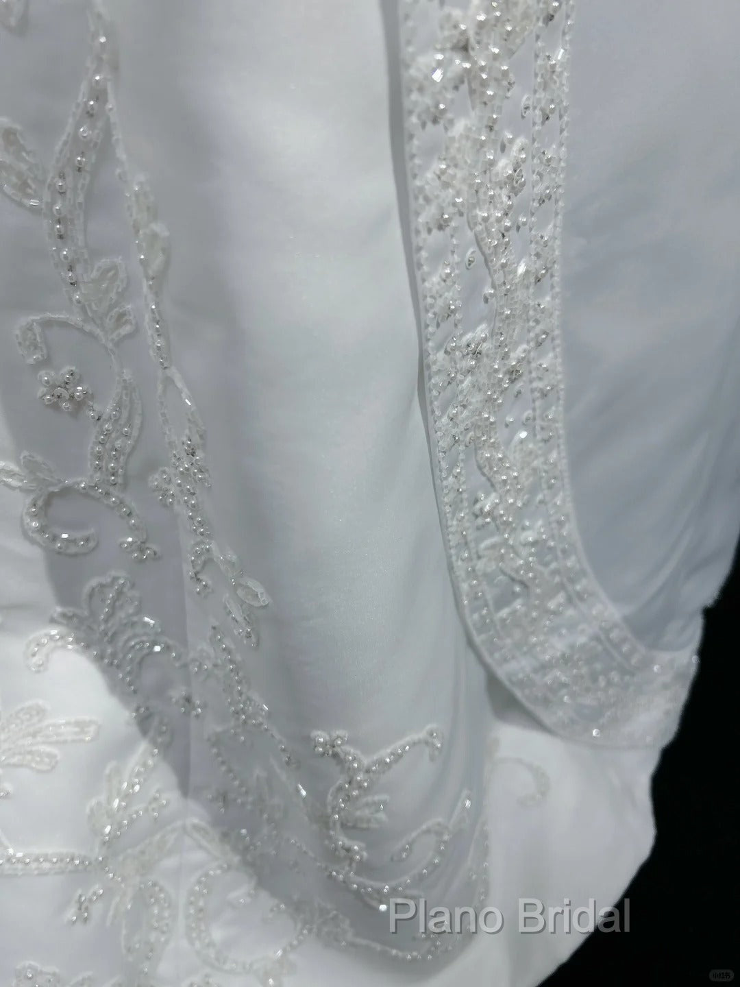 A-Line Spaghetti Strap Beaded Satin Long Formal Prom Dresses White Wedding Dresses Graduation Formal Prom Dresses