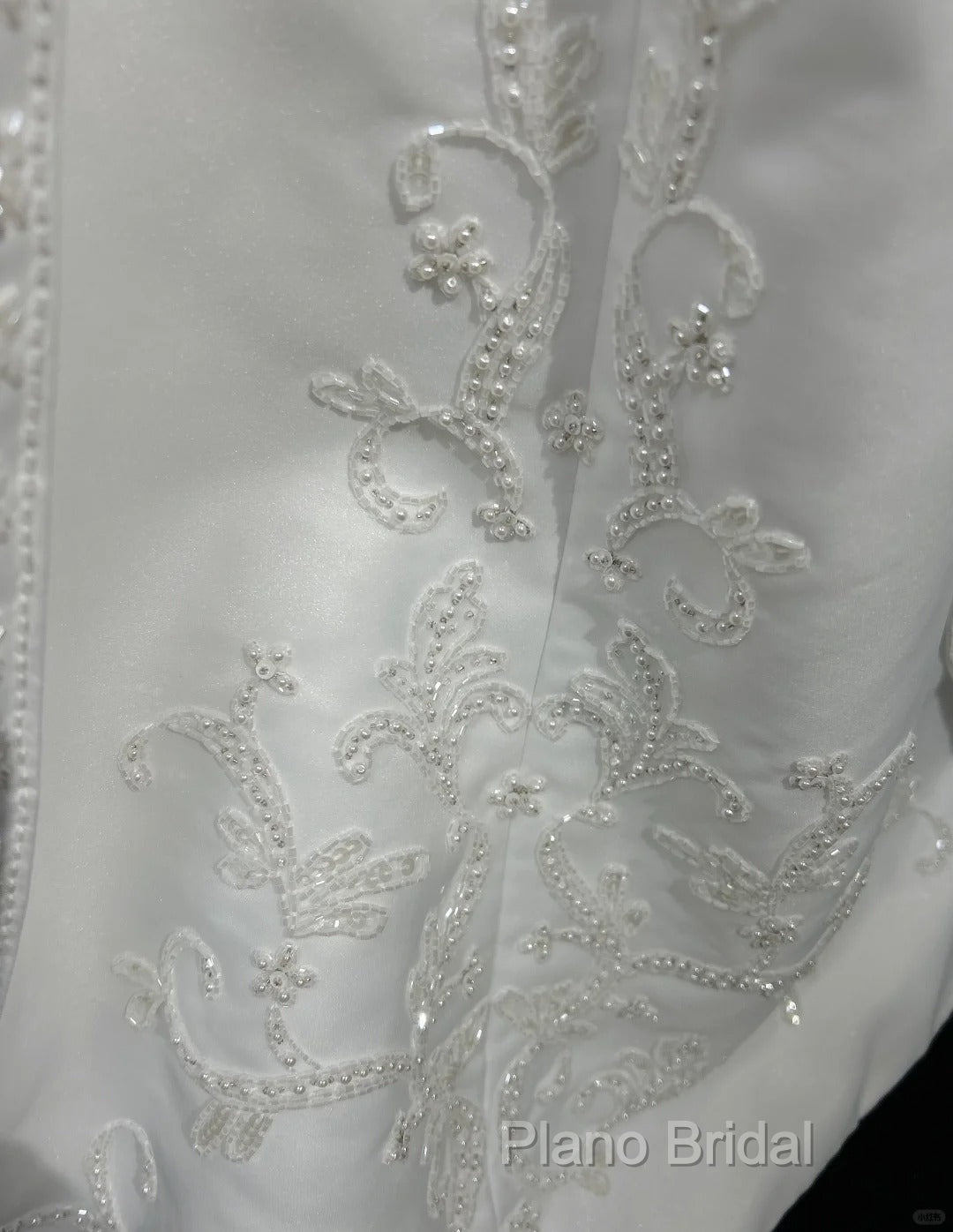 A-Line Spaghetti Strap Beaded Satin Long Formal Prom Dresses White Wedding Dresses Graduation Formal Prom Dresses