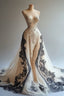 A Line Spaghetti Strap Lace Appliques Ivory Chiffon Formal Prom Dresses Graduation Formal Prom Dresses