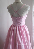 A-Line Spaghetti Strap Satin Long Wedding Dresses Birthday Quinceanera Dresses Formal Prom Dresses