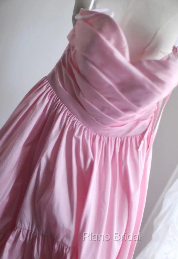 A-Line Spaghetti Strap Satin Long Wedding Dresses Birthday Quinceanera Dresses Formal Prom Dresses