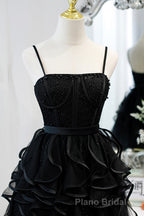 A-Line Spaghetti Strap Tulle Short Homecoming Dresses