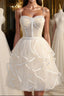 A-Line Spaghetti Strap Tulle Short Homecoming Dresses