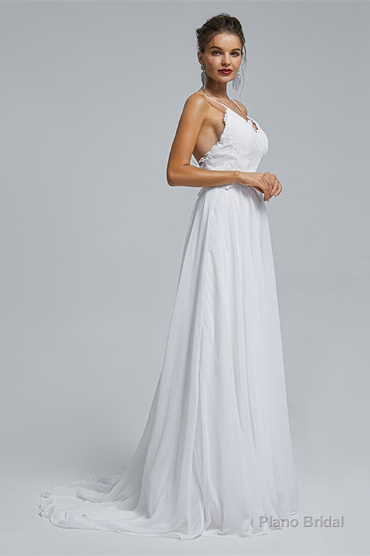 A-Line Spaghetti Straps Beach Lace Wedding Dresses Secondary image