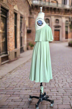 A-line Spaghetti Straps Chiffon Short Bridesmaid Dresses