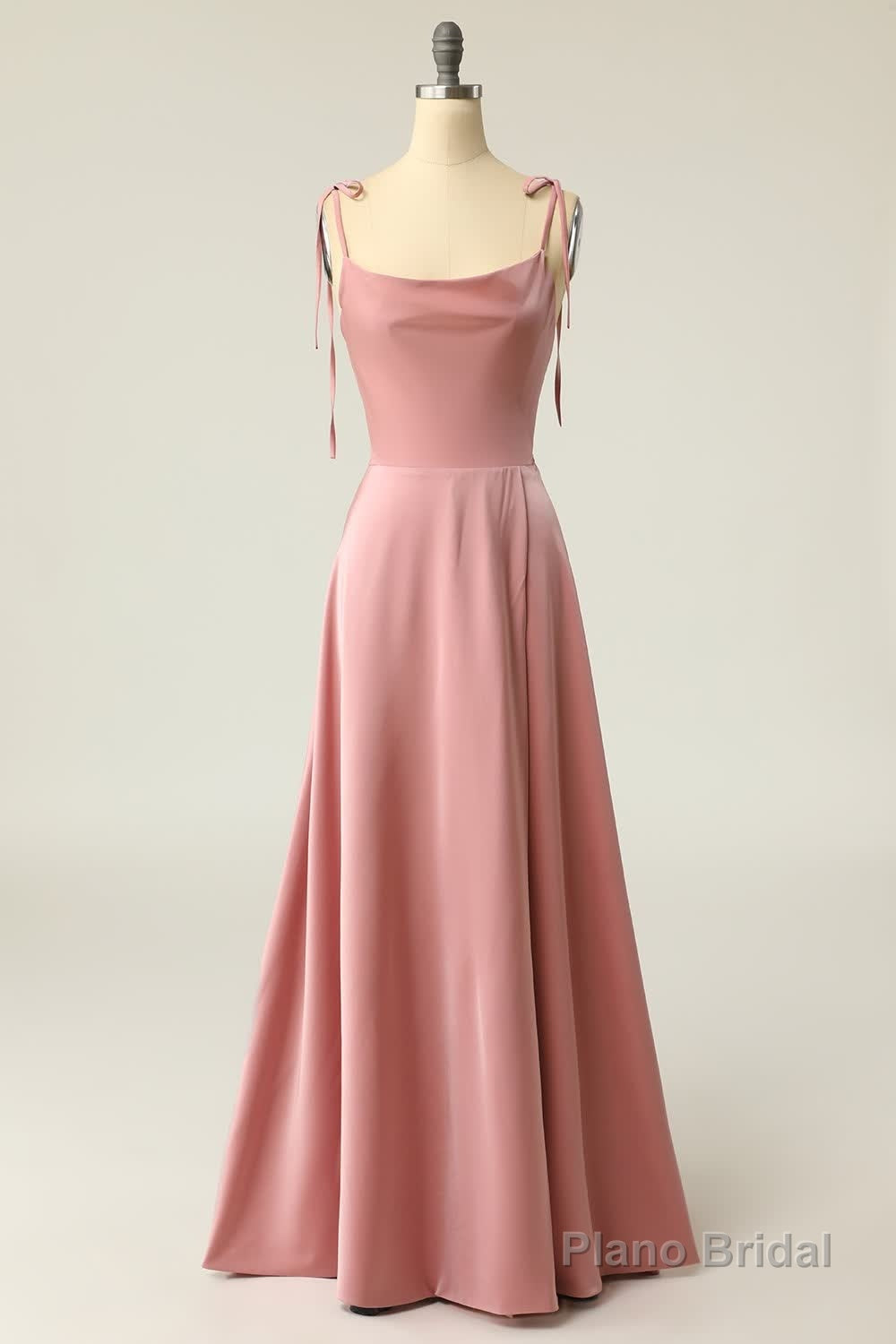 A Line Spaghetti Straps Light Green Long Prom Dress with Silt