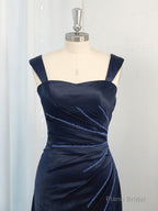 A-line Spaghetti Straps Ruffles Floor-Length Elastic Woven Satin Dress
