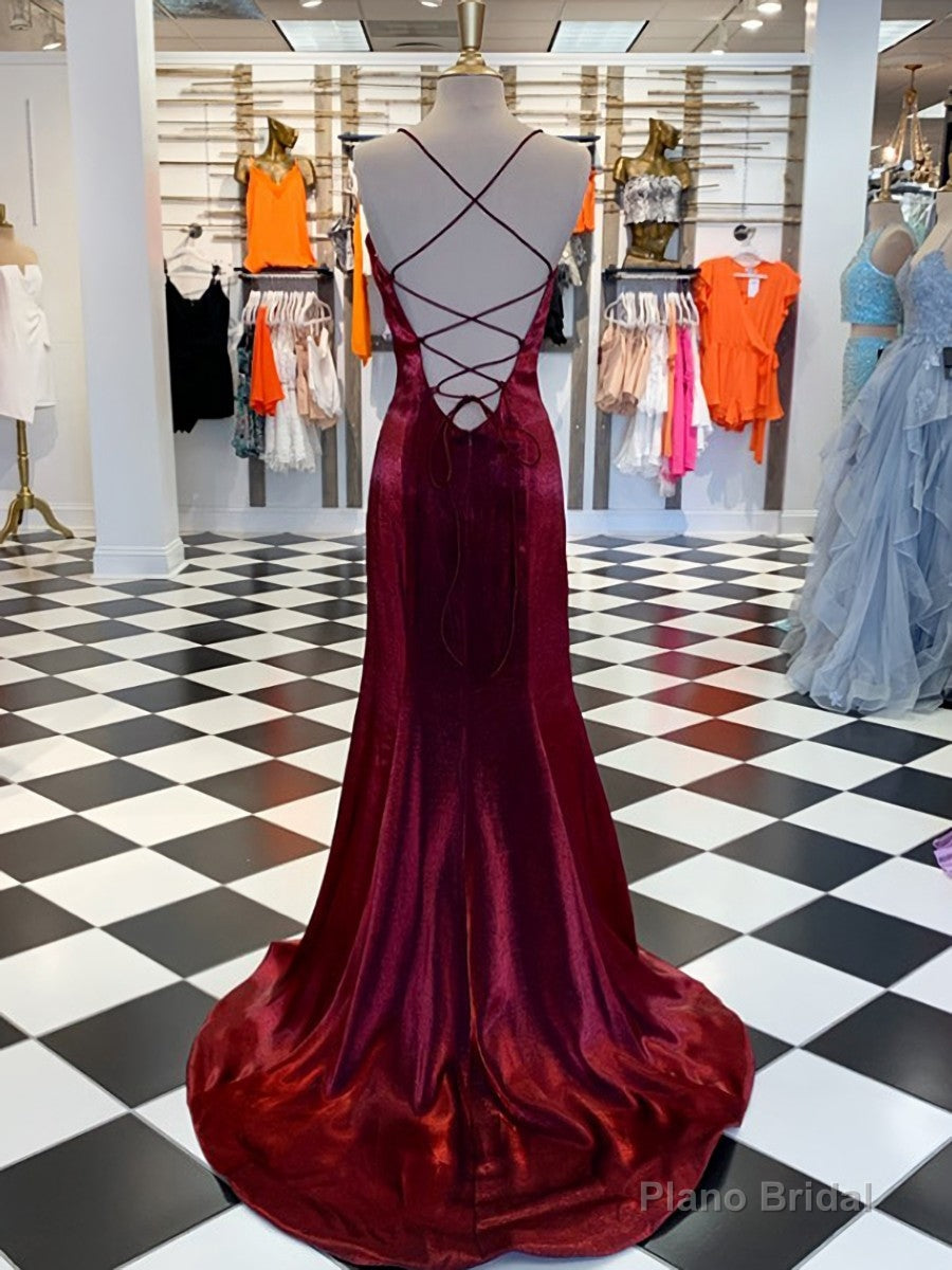 A-line Spaghetti Straps Ruffles Sweep Train Velvet Dress Secondary image