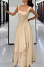 A Line Square Neck Prom Dress, Ankle Length Birthday Outfits