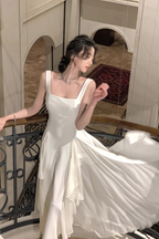 A Line Square Neck Formal Prom Dresses Elegant Prom Gown