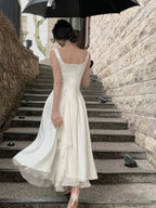 A Line Square Neck Formal Prom Dresses Elegant Prom Gown