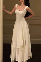 A Line Square Neck Formal Prom Dresses Elegant Prom Gown