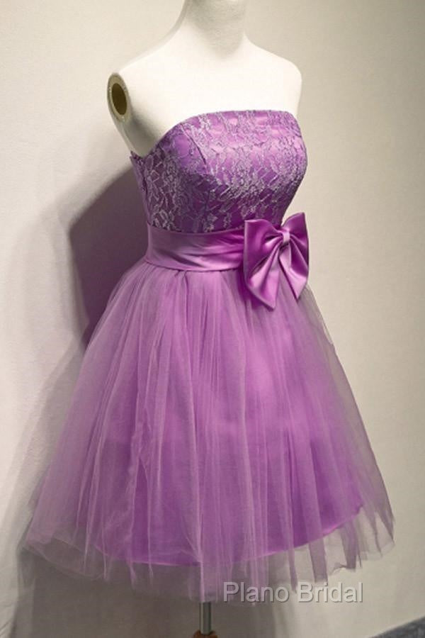 A-Line Strapless Appliques Bowknot Short Homecoming Dresses Party Dresses Secondary image