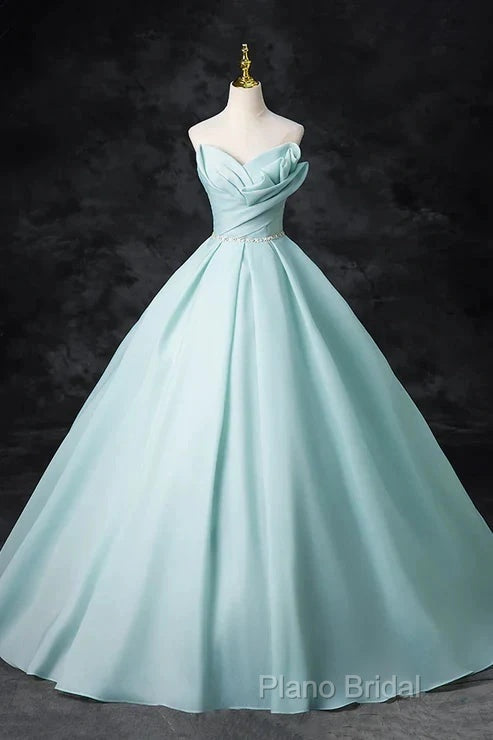 A-Line Strapless Formal Tulle Floor Length Formal Dresses Off Shoulder Formal Prom Dresses