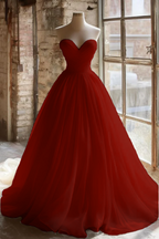 A Line Strapless Unique Long Wedding Dresses Formal Evening Party Dresses