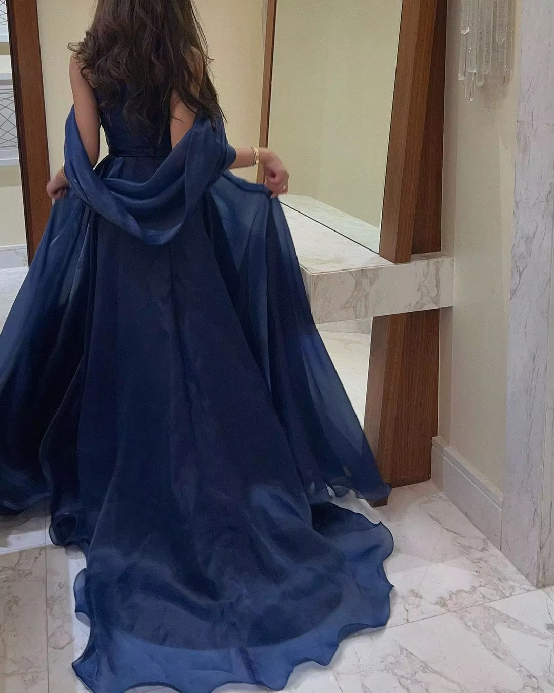A Line Strapless Royal Blue Long Formal Prom Dresses With Straps