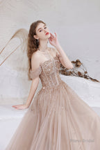 A-Line Strapless Starlight Princess Prom Dresses